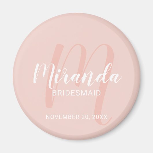 Modern Script Personalisiert Bridesmaid Magnet (Vorne)