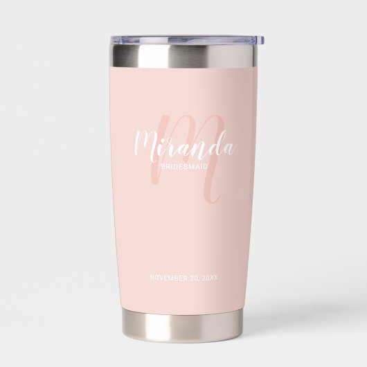 Modern Script Personalisiert Bridesmaid Name Thermobecher (Links)