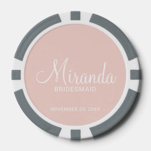 Modern Script Personalisiert Bridesmaid Pokerchips
