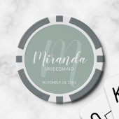 Modern Script Personalisiert Bridesmaid Pokerchips