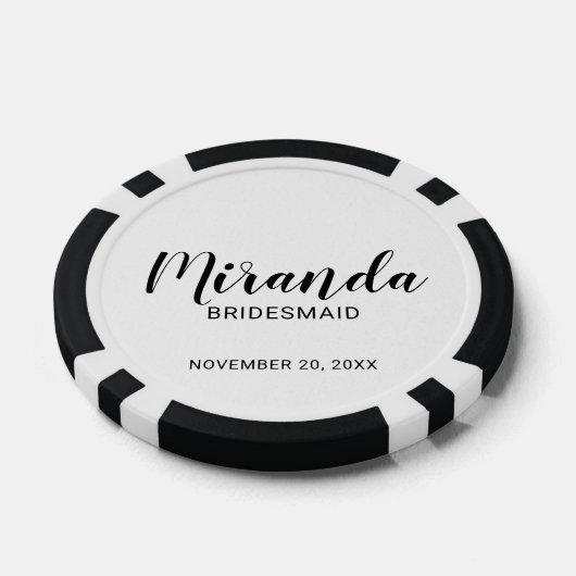 Modern Script Personalisiert Bridesmaid Pokerchips (Einzeln)