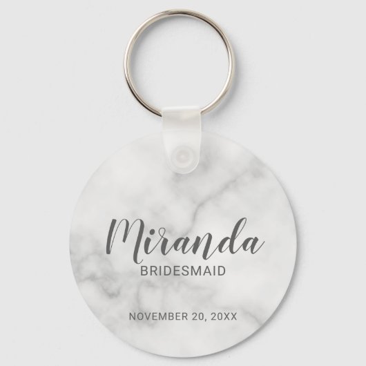 Modern Script Personalisiert Bridesmaid Schlüsselanhänger (Vorderseite)