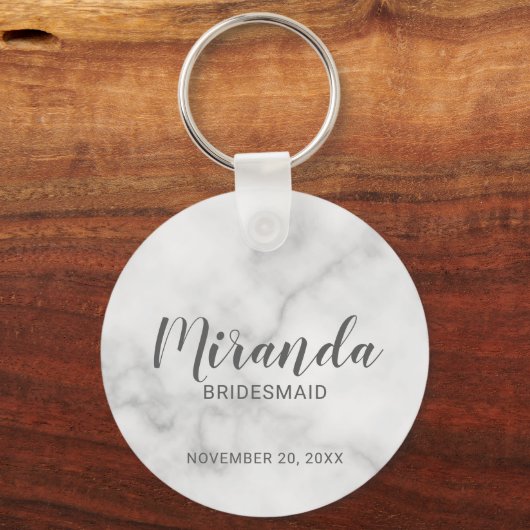 Modern Script Personalisiert Bridesmaid Schlüsselanhänger (Vorderseite)
