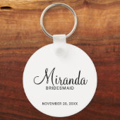 Modern Script Personalisiert Bridesmaid Schlüsselanhänger (Vorderseite)