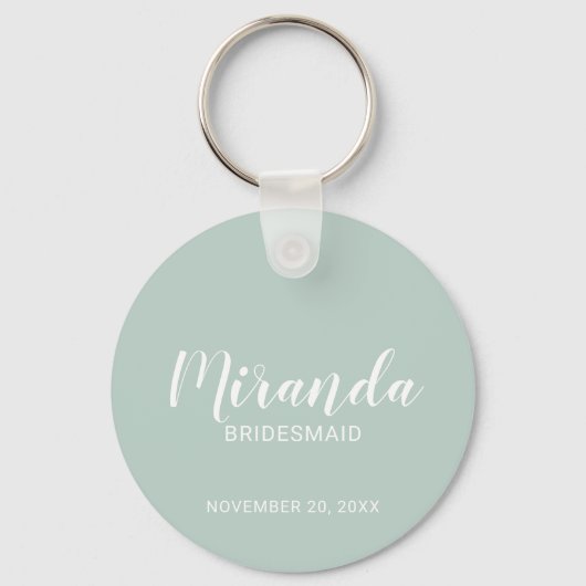 Modern Script Personalisiert Bridesmaid Schlüsselanhänger (Vorderseite)