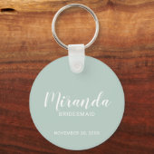 Modern Script Personalisiert Bridesmaid Schlüsselanhänger (Vorderseite)