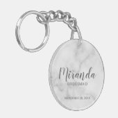 Modern Script Personalisiert Bridesmaid Schlüsselanhänger (Vorderseite links)