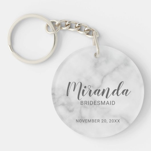 Modern Script Personalisiert Bridesmaid Schlüsselanhänger (Vorderseite)