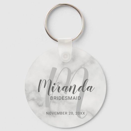 Modern Script Personalisiert Bridesmaid Schlüsselanhänger (Vorderseite)