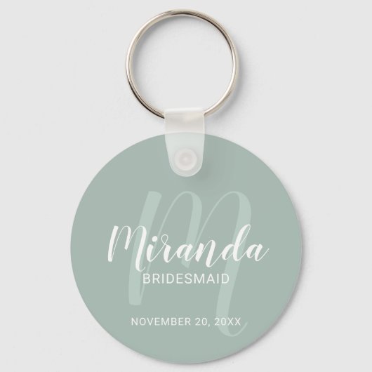 Modern Script Personalisiert Bridesmaid Schlüsselanhänger (Vorderseite)