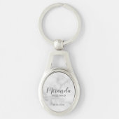 Modern Script Personalisiert Bridesmaid Schlüsselanhänger (Vorderseite)