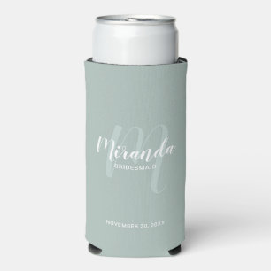 Modern Script Personalisiert Bridesmaid Selters Dosenkühler