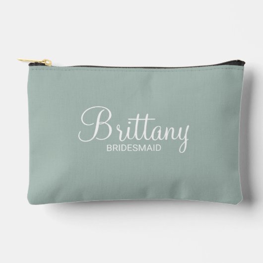 Modern Script Personalisiert Bridesmaid Zubehörtasche (Vorderseite)
