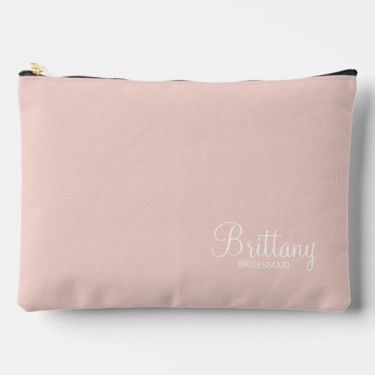 Modern Script Personalisiert Bridesmaid Zubehörtasche (Vorderseite)