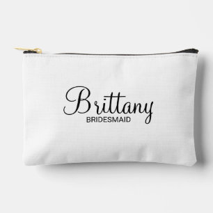 Modern Script Personalisiert Bridesmaid Zubehörtasche