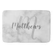 Modern Script Personalisiert Monogram und Familien Badematte (Vorderseite)