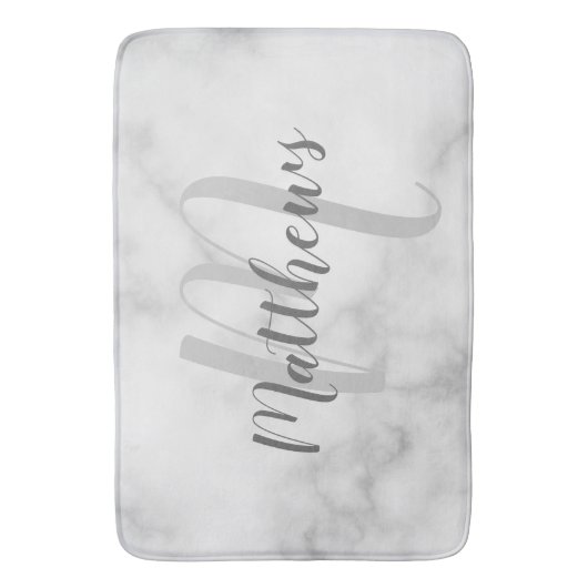Modern Script Personalisiert Monogram und Familien Badematte (Vorderseite Vertikal)