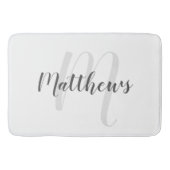 Modern Script Personalisiert Monogram und Familien Badematte (Vorderseite)