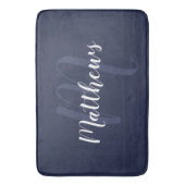 Modern Script Personalisiert Monogram und Familien Badematte (Vorderseite Vertikal)