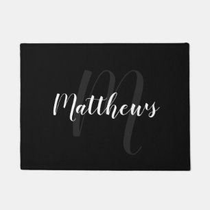 Modern Script Personalisiert Monogram und Familien Fußmatte