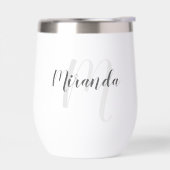 Modern Script Personalisiert Monogram und Name (Links)