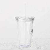 Modern Script Personalisiert Monogram und Name Acryltrinkbecher (Rechts)