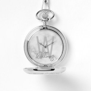 Modern Script Personalisiert Monogram und Name Armbanduhr