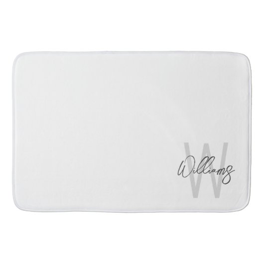 Modern Script Personalisiert Monogram und Name Badematte (Vorderseite)