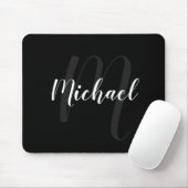 Modern Script Personalisiert Monogram und Name Bla Mousepad (Mit Mouse)