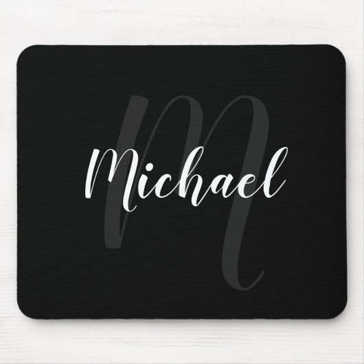 Modern Script Personalisiert Monogram und Name Bla Mousepad (Vorne)