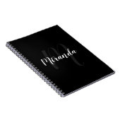 Modern Script Personalisiert Monogram und Name Bla Notizblock (Rechte Seite)