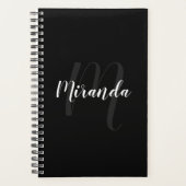 Modern Script Personalisiert Monogram und Name Bla Planer (Vorderseite)