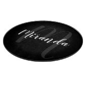 Modern Script Personalisiert Monogram und Name Bla Schneidebrett (Ecke)