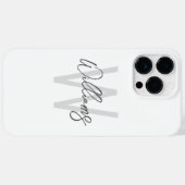 Modern Script Personalisiert Monogram und Name Case-Mate iPhone Hülle (Rückseite (Horizontal))