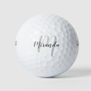 Modern Script Personalisiert Monogram und Name Golfball