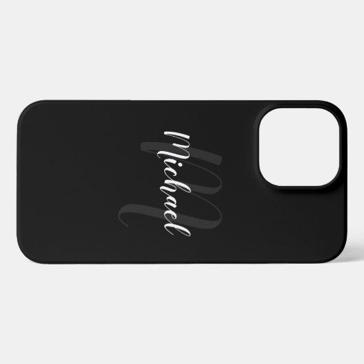 Modern Script Personalisiert Monogram und Name iPhone Hülle (Rückseite (Horizontal))