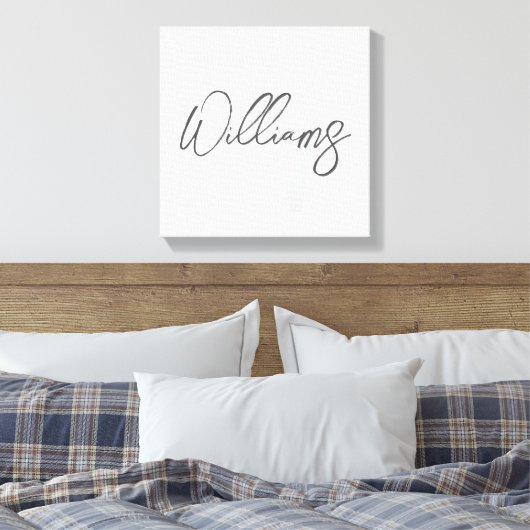 Modern Script Personalisiert Monogram und Name Leinwanddruck (Insitu (Schlafzimmer))