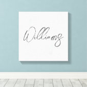 Modern Script Personalisiert Monogram und Name Leinwanddruck (Insitu (Holzboden))
