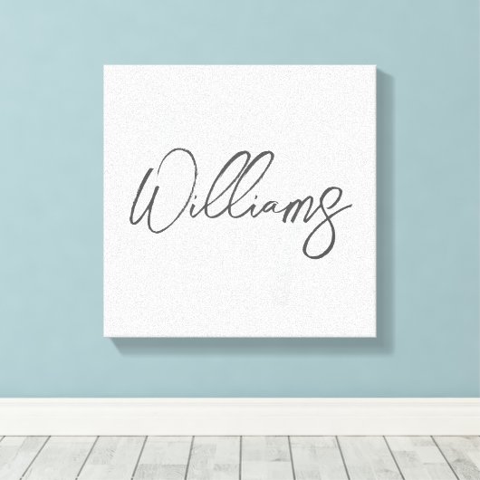 Modern Script Personalisiert Monogram und Name Leinwanddruck (Insitu (Holzboden))