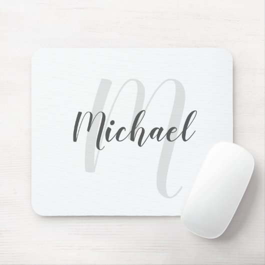 Modern Script Personalisiert Monogram und Name Mousepad (Mit Mouse)
