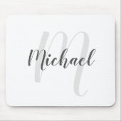 Modern Script Personalisiert Monogram und Name Mousepad (Vorne)