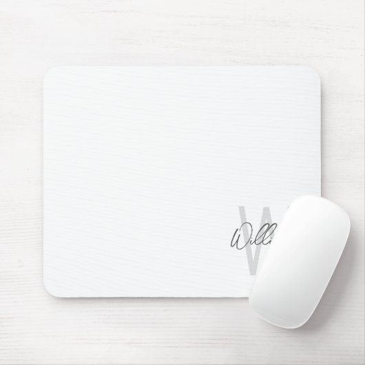 Modern Script Personalisiert Monogram und Name Mousepad (Mit Mouse)