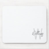 Modern Script Personalisiert Monogram und Name Mousepad (Vorne)