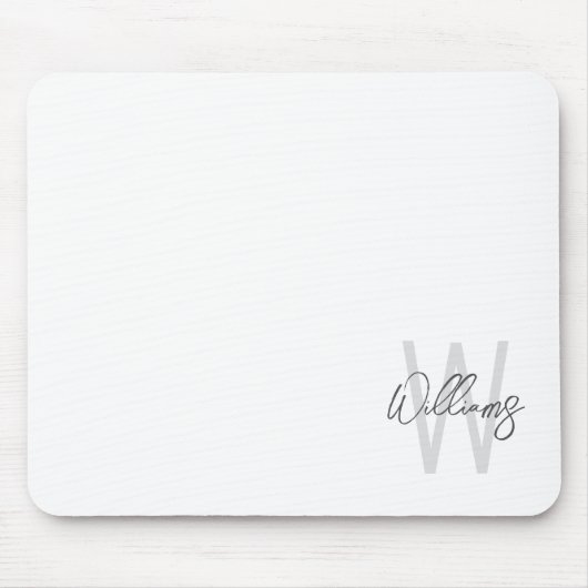 Modern Script Personalisiert Monogram und Name Mousepad (Vorne)