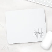 Modern Script Personalisiert Monogram und Name Mousepad
