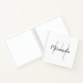 Modern Script Personalisiert Monogram und Name Notizblock (Innenseite)