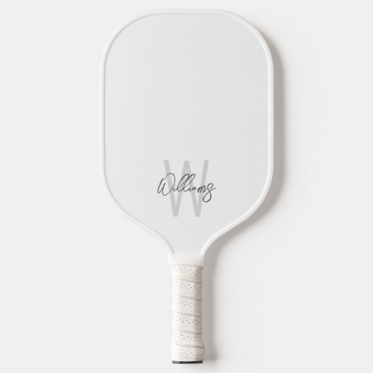 Modern Script Personalisiert Monogram und Name Pickleball Schläger (Vorderseite)