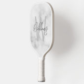 Modern Script Personalisiert Monogram und Name Pickleball Schläger (Links)