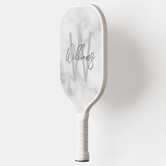 Modern Script Personalisiert Monogram und Name Pickleball Schläger (Links)