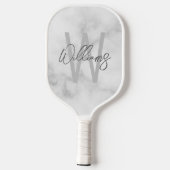 Modern Script Personalisiert Monogram und Name Pickleball Schläger (Rückseite)